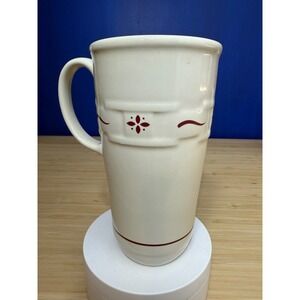 Longaberger Pottery Woven Traditions Heritage Red Tall Tapered Coffee Mug 16oz